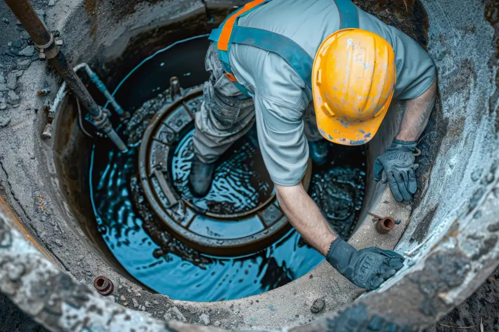 professional technician offers residential septic tank pumping sewage cleaning service scaled 1